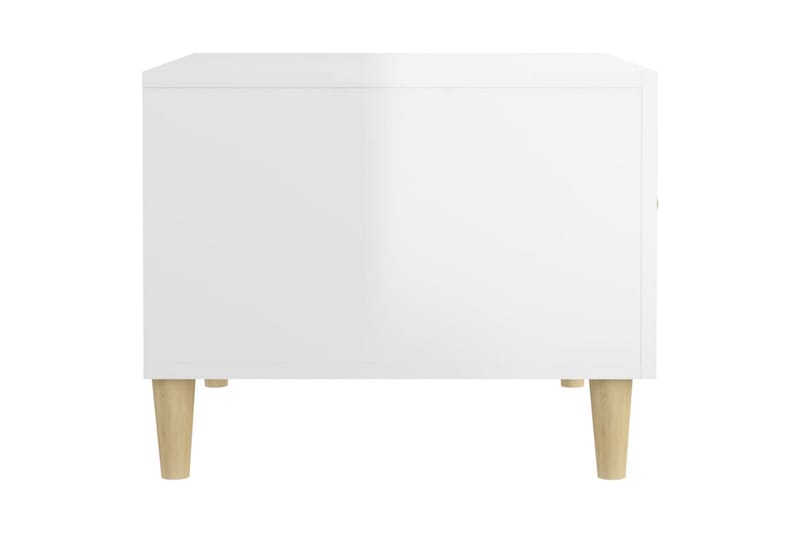 beBasic Salongbord 2 stk høyglans hvit 50x50x40 cm konstruert tre - Hvit - Møbler - Bord - Avlastningsbord - Lampebord & sidebord