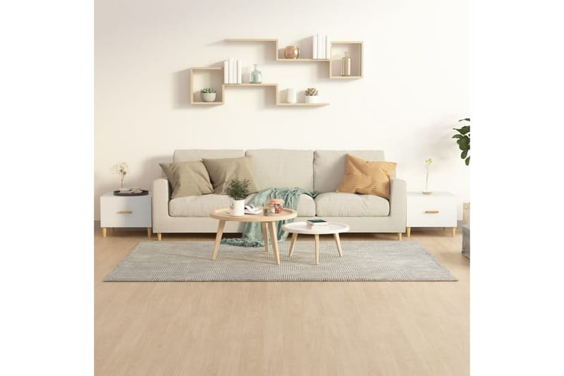 beBasic Salongbord 2 stk hvit 50x50x40 cm konstruert tre - Hvit - Møbler - Bord - Avlastningsbord - Lampebord & sidebord