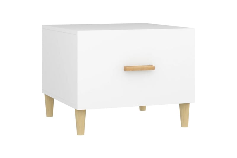 beBasic Salongbord 2 stk hvit 50x50x40 cm konstruert tre - Hvit - Møbler - Bord - Avlastningsbord - Lampebord & sidebord