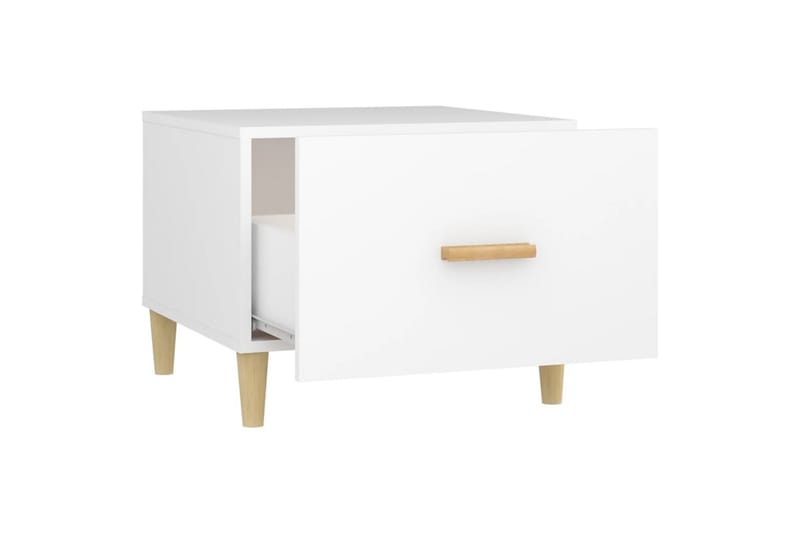 beBasic Salongbord 2 stk hvit 50x50x40 cm konstruert tre - Hvit - Møbler - Bord - Avlastningsbord - Lampebord & sidebord