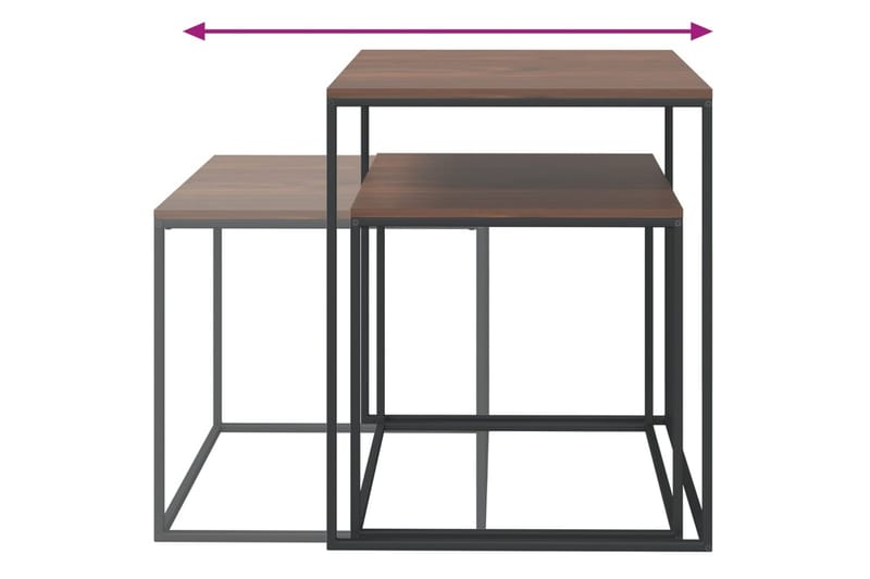 beBasic Salongbord 2 stk konstruert tre og metall - Svart - Møbler - Bord - Avlastningsbord - Lampebord & sidebord