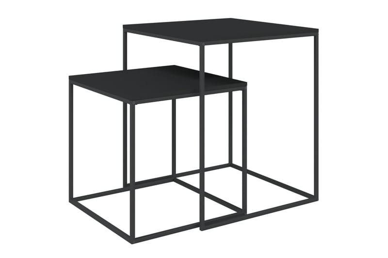 beBasic Salongbord 2 stk konstruert tre og metall - Svart - Møbler - Bord - Avlastningsbord - Lampebord & sidebord