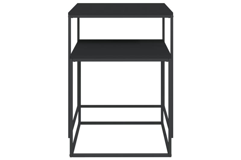beBasic Salongbord 2 stk konstruert tre og metall - Svart - Møbler - Bord - Avlastningsbord - Lampebord & sidebord