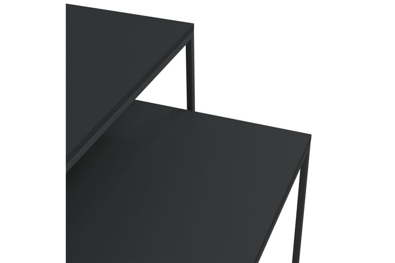 beBasic Salongbord 2 stk konstruert tre og metall - Svart - Lampebord & sidebord - Brettbord og småbord