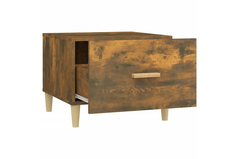 beBasic Salongbord 2 stk røkt eik 50x50x40 cm konstruert tre - Brun - Møbler - Bord - Avlastningsbord - Lampebord & sidebord