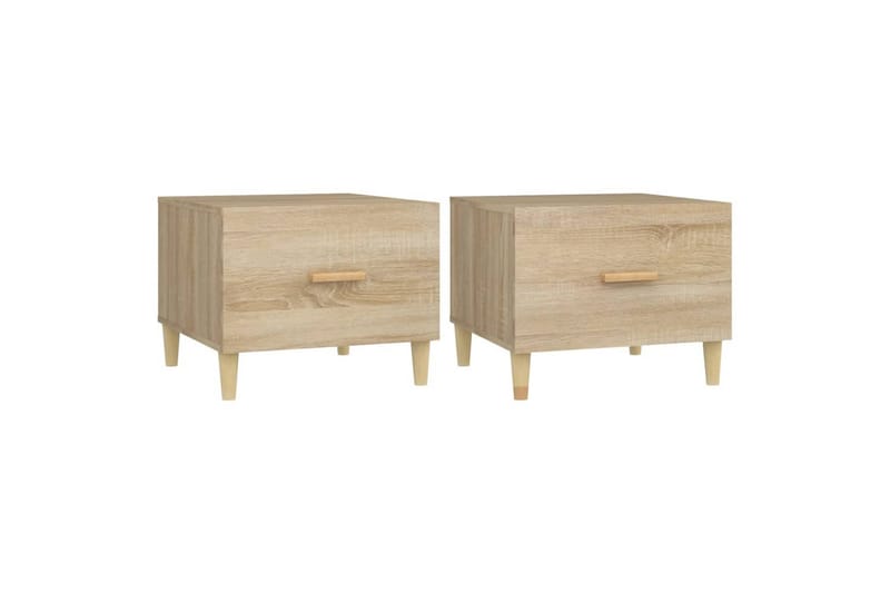 beBasic Salongbord 2 stk sonoma eik 50x50x40 cm konstruert tre - Brun - Møbler - Bord - Avlastningsbord - Lampebord & sidebord