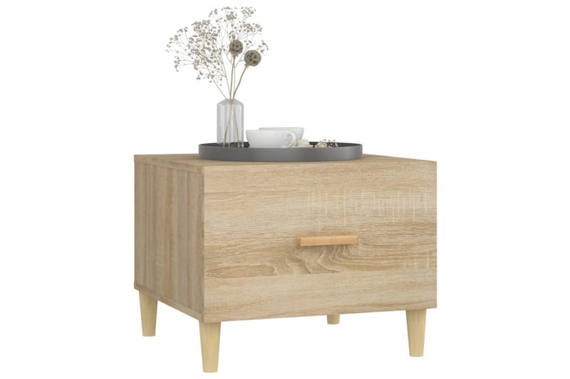 beBasic Salongbord 2 stk sonoma eik 50x50x40 cm konstruert tre - Brun - Møbler - Bord - Avlastningsbord - Lampebord & sidebord
