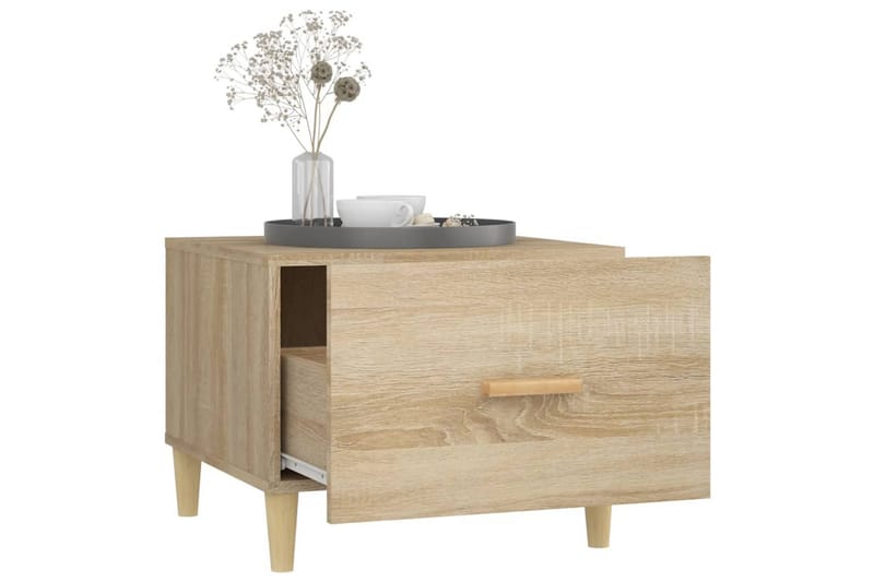 beBasic Salongbord 2 stk sonoma eik 50x50x40 cm konstruert tre - Brun - Møbler - Bord - Avlastningsbord - Lampebord & sidebord