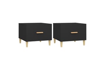 beBasic Salongbord 2 stk svart 50x50x40 cm konstruert tre - Svart - Møbler - Bord - Avlastningsbord - Lampebord & sidebord