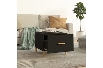 beBasic Salongbord 2 stk svart 50x50x40 cm konstruert tre - Svart - Møbler - Bord - Avlastningsbord - Lampebord & sidebord