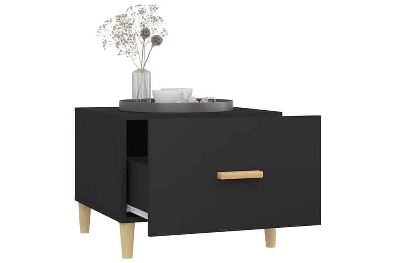 beBasic Salongbord 2 stk svart 50x50x40 cm konstruert tre - Svart - Møbler - Bord - Avlastningsbord - Lampebord & sidebord