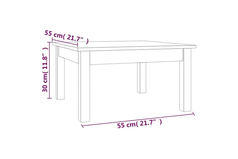 beBasic Salongbord 55x55x30 cm heltre furu - Brun - Lampebord & sidebord - Brettbord og småbord