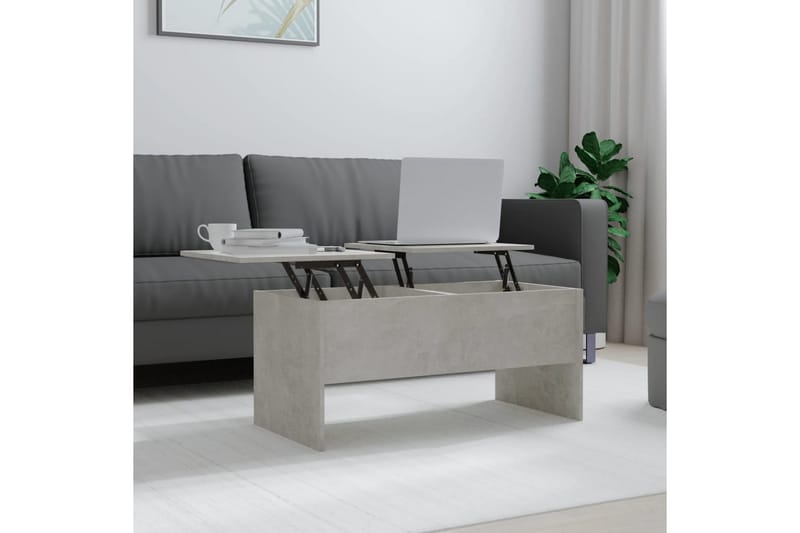beBasic Salongbord betonggrå 102x50,5x46,5 cm konstruert tre - GrÃ¥ - Møbler - Bord - Avlastningsbord - Lampebord & sidebord