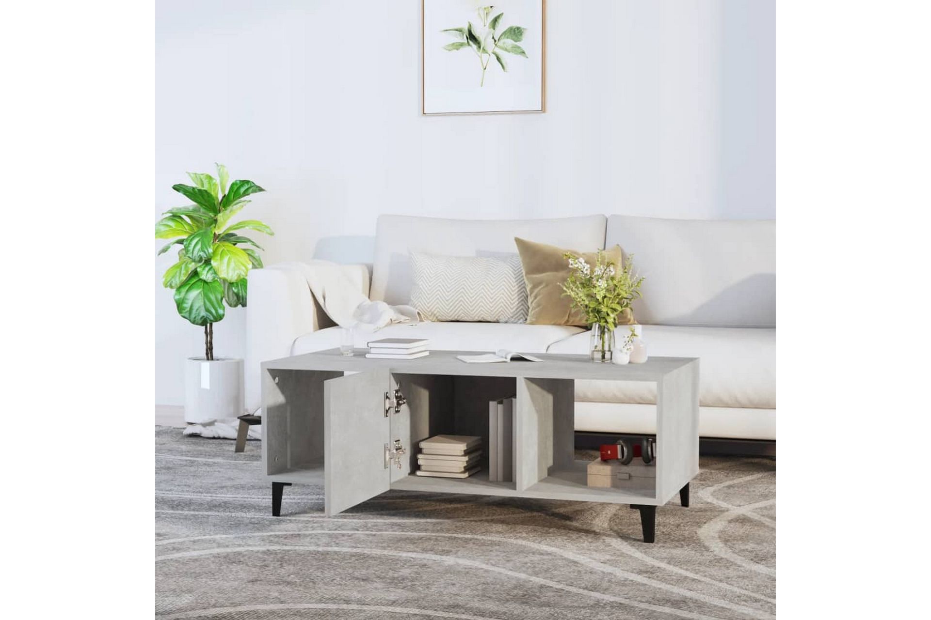 beBasic Salongbord betonggrå 102x50x40 cm konstruert tre - GrÃ¥ - Møbler - Bord - Avlastningsbord - Lampebord & sidebord
