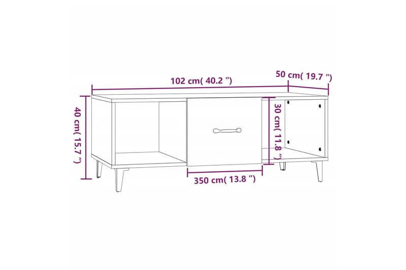 beBasic Salongbord betonggrå 102x50x40 cm konstruert tre - GrÃ¥ - Lampebord & sidebord - Brettbord og småbord