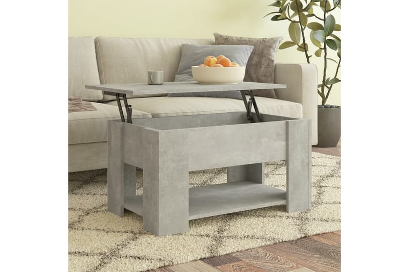 beBasic Salongbord betonggrå 79x49x41 cm konstruert tre - GrÃ¥ - Møbler - Bord - Avlastningsbord - Lampebord & sidebord