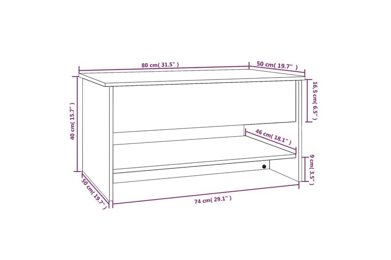 beBasic Salongbord betonggrå 80x50x40 cm konstruert tre - GrÃ¥ - Lampebord & sidebord - Brettbord og småbord