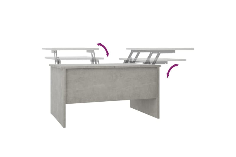 beBasic Salongbord betonggrå 80x50x42,5 cm konstruert tre - GrÃ¥ - Møbler - Bord - Avlastningsbord - Lampebord & sidebord