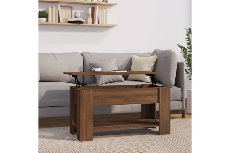 beBasic Salongbord brun eik 101x49x52 cm konstruert tre - Brun - Møbler - Bord - Avlastningsbord - Lampebord & sidebord
