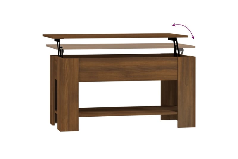 beBasic Salongbord brun eik 101x49x52 cm konstruert tre - Brun - Møbler - Bord - Avlastningsbord - Lampebord & sidebord