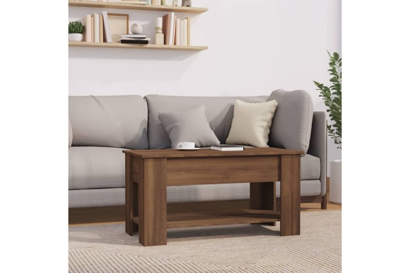 beBasic Salongbord brun eik 101x49x52 cm konstruert tre - Brun - Møbler - Bord - Avlastningsbord - Lampebord & sidebord