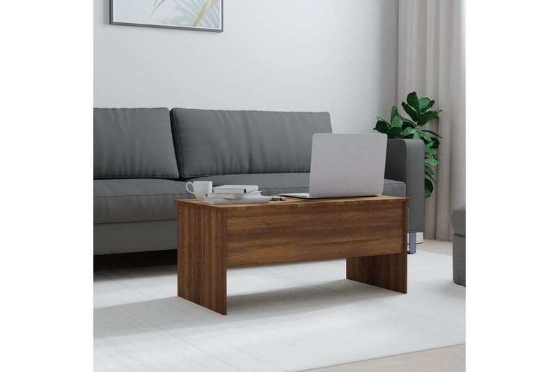 beBasic Salongbord brun eik 102x50,5x46,5 cm konstruert tre - Brun - Lampebord & sidebord - Brettbord og småbord