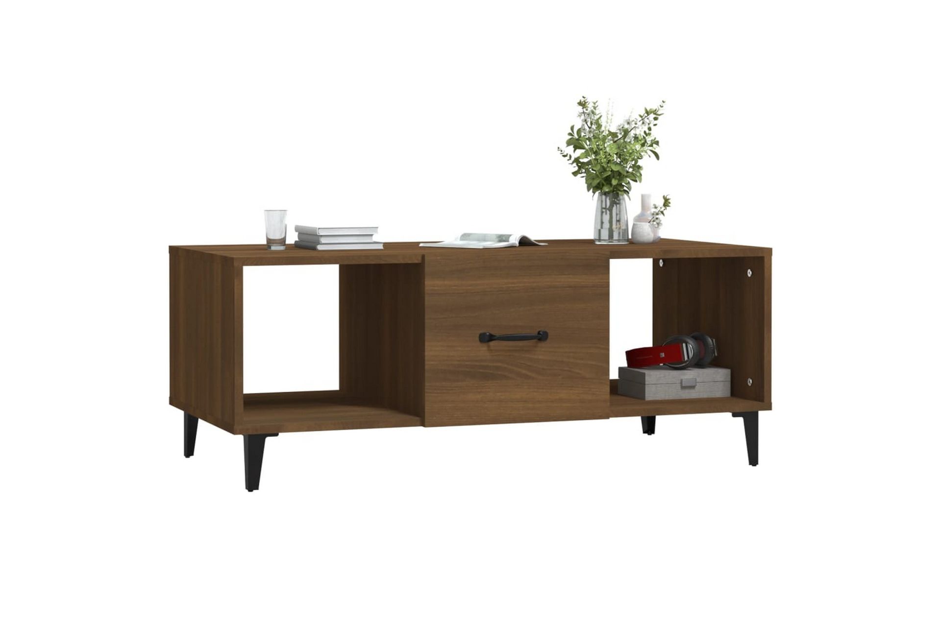 beBasic Salongbord brun eik 102x50x40 cm konstruert tre - Brun - Møbler - Bord - Avlastningsbord - Lampebord & sidebord
