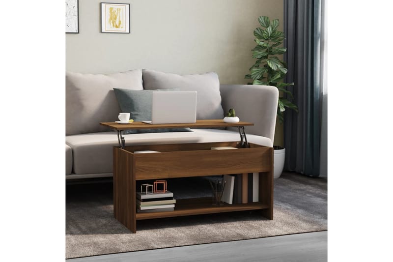beBasic Salongbord brun eik 102x50x52,5 cm konstruert tre - Brun - Lampebord & sidebord - Brettbord og småbord
