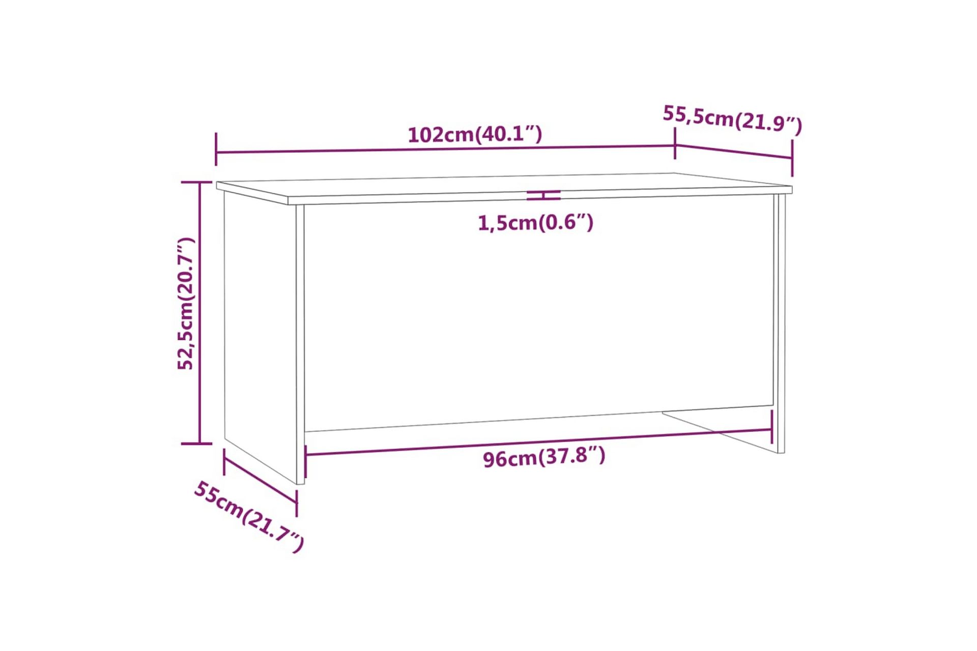 beBasic Salongbord brun eik 102x55,5x52,5 cm konstruert tre - Brun - Møbler - Bord - Avlastningsbord - Lampebord & sidebord