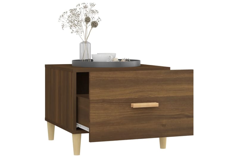 beBasic Salongbord brun eik 50x50x40 cm konstruert tre - Brun - Møbler - Bord - Avlastningsbord - Lampebord & sidebord