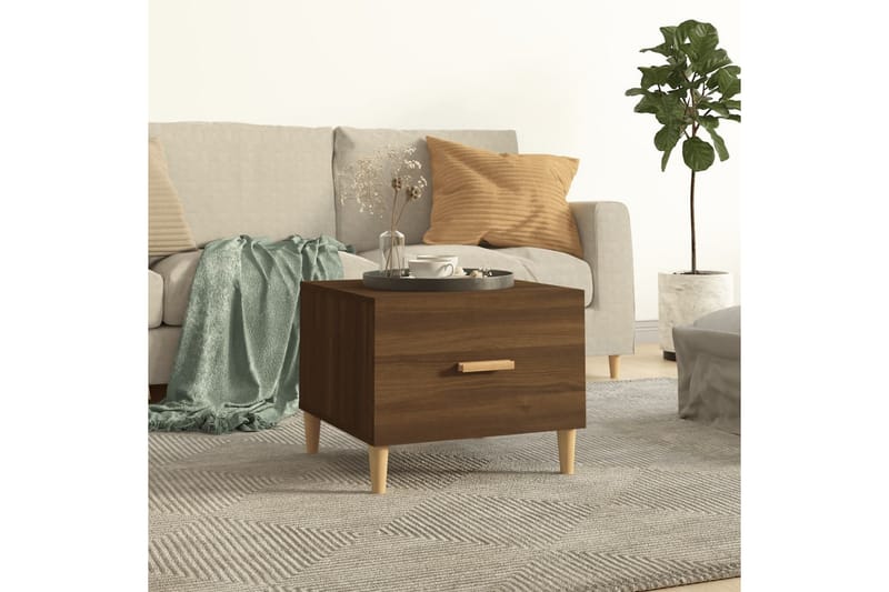 beBasic Salongbord brun eik 50x50x40 cm konstruert tre - Brun - Møbler - Bord - Avlastningsbord - Lampebord & sidebord