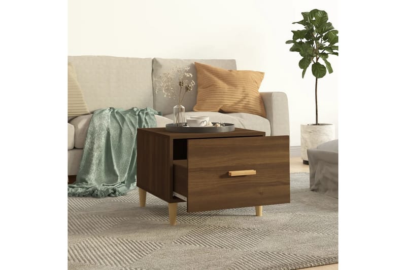 beBasic Salongbord brun eik 50x50x40 cm konstruert tre - Brun - Møbler - Bord - Avlastningsbord - Lampebord & sidebord