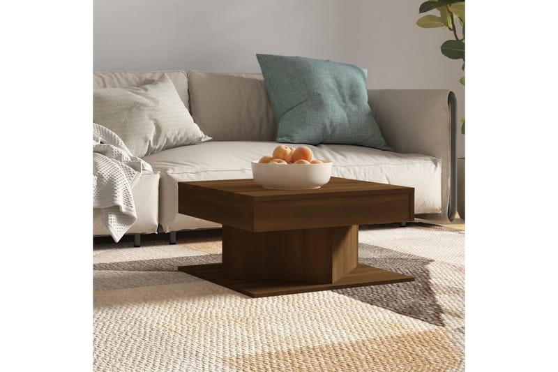 beBasic Salongbord brun eik 57x57x30 cm konstruert tre - Brun - Møbler - Bord - Avlastningsbord - Lampebord & sidebord