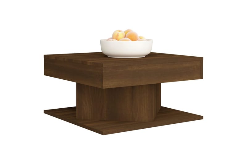 beBasic Salongbord brun eik 57x57x30 cm konstruert tre - Brun - Møbler - Bord - Avlastningsbord - Lampebord & sidebord