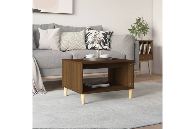 beBasic Salongbord brun eik 60x40x50 cm konstruert tre - Brun - Møbler - Bord - Avlastningsbord - Lampebord & sidebord