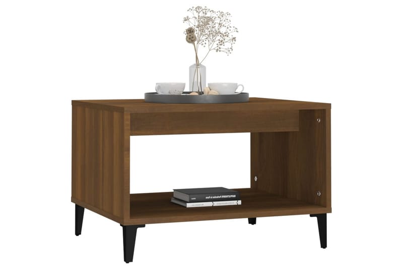 beBasic Salongbord brun eik 60x50x40 cm konstruert tre - Brun - Møbler - Bord - Avlastningsbord - Lampebord & sidebord
