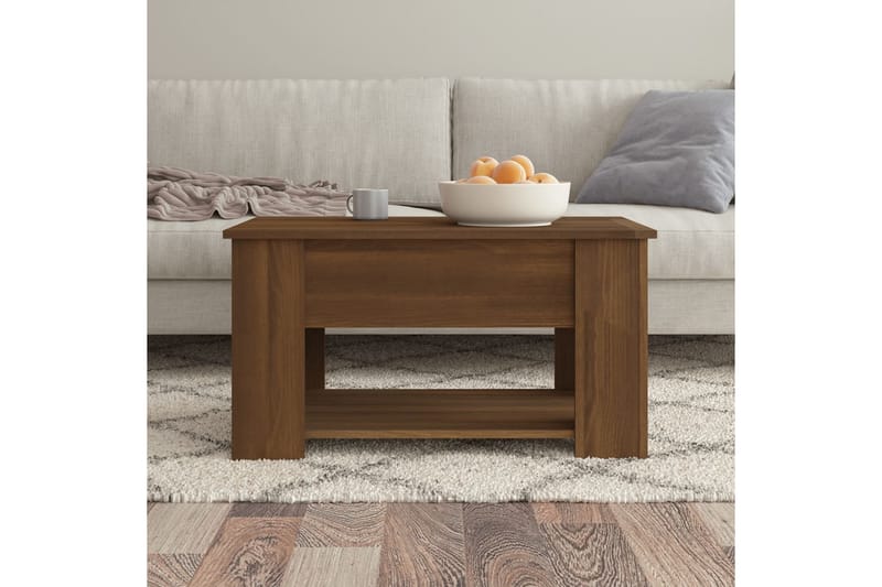 beBasic Salongbord brun eik 79x49x41 cm konstruert tre - Brun - Møbler - Bord - Avlastningsbord - Lampebord & sidebord