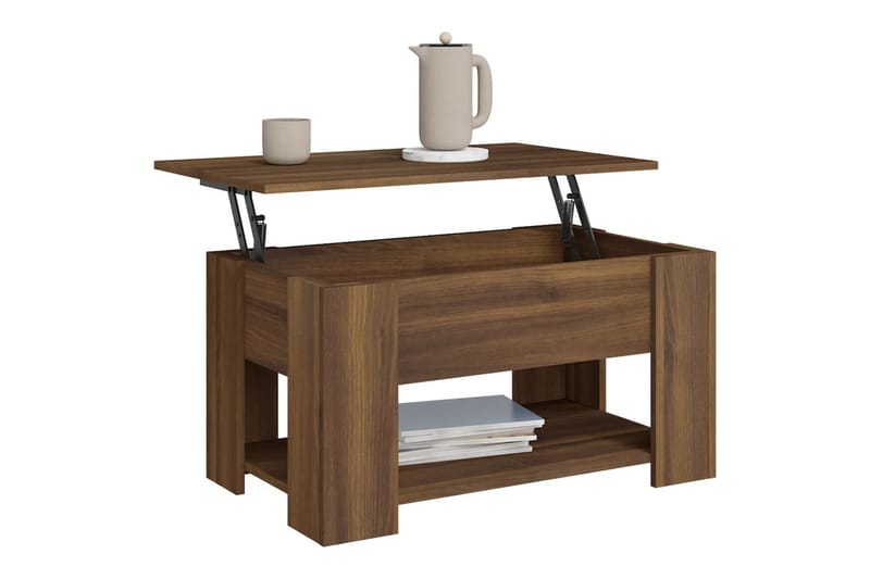 beBasic Salongbord brun eik 79x49x41 cm konstruert tre - Brun - Møbler - Bord - Avlastningsbord - Lampebord & sidebord