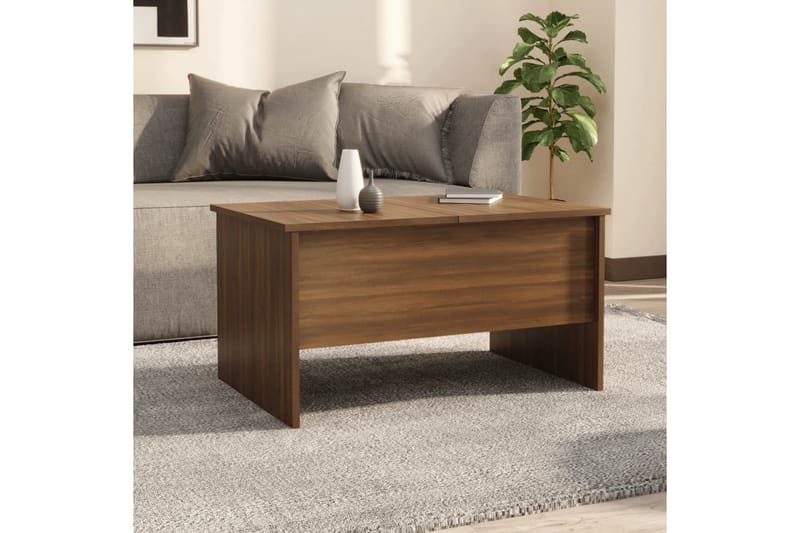 beBasic Salongbord brun eik 80x50x42,5 cm konstruert tre - Brun - Lampebord & sidebord - Brettbord og småbord