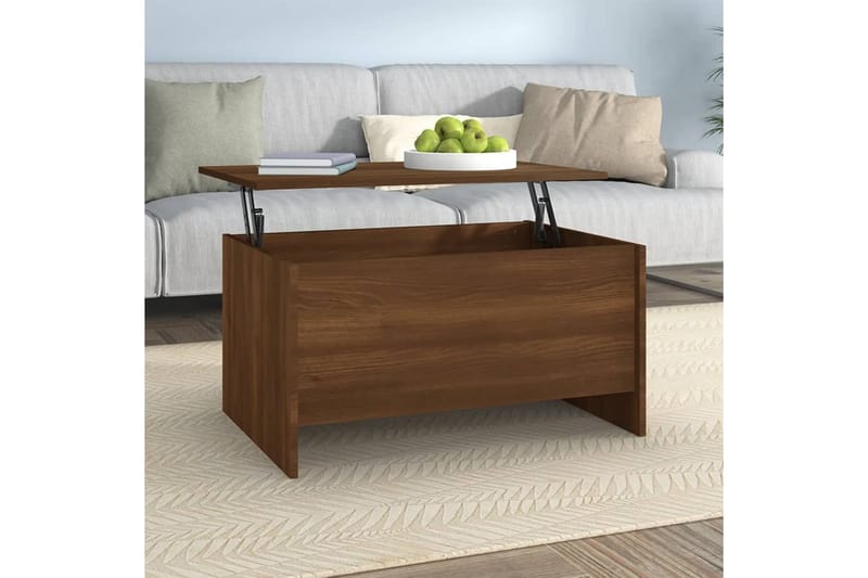 beBasic Salongbord brun eik 80x55,5x41,5 cm konstruert tre - Brun - Møbler - Bord - Avlastningsbord - Lampebord & sidebord