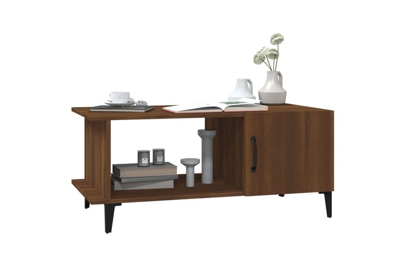 beBasic Salongbord brun eik 90x50x40 cm konstruert tre - Brun - Møbler - Bord - Avlastningsbord - Lampebord & sidebord