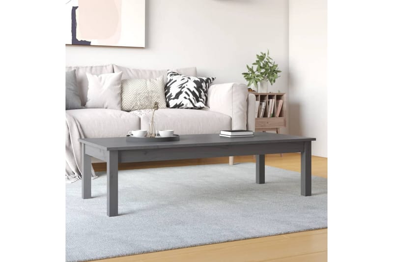 beBasic Salongbord grå 110x50x30 cm heltre furu - GrÃ¥ - Lampebord & sidebord - Brettbord og småbord