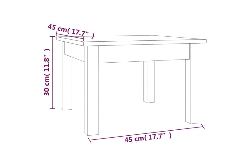 beBasic Salongbord grå 45x45x30 cm heltre furu - GrÃ¥ - Lampebord & sidebord - Brettbord og småbord