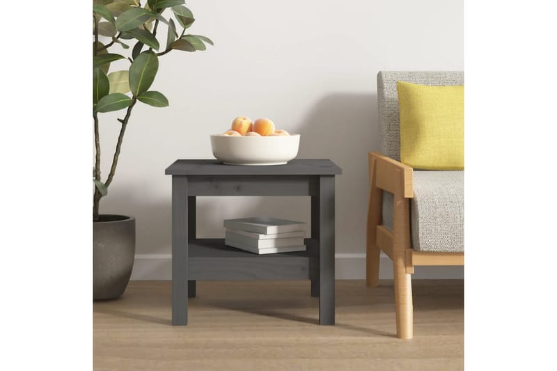 beBasic Salongbord grå 45x45x40 cm heltre furu - GrÃ¥ - Møbler - Bord - Avlastningsbord - Lampebord & sidebord