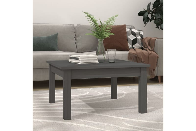 beBasic Salongbord grå 55x55x30 cm heltre furu - GrÃ¥ - Møbler - Bord - Avlastningsbord - Lampebord & sidebord