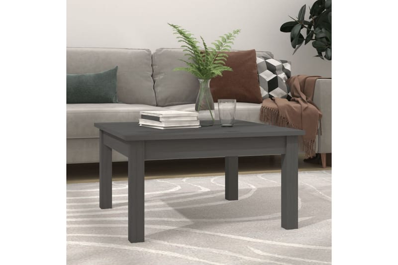 beBasic Salongbord grå 55x55x30 cm heltre furu - GrÃ¥ - Lampebord & sidebord - Brettbord og småbord