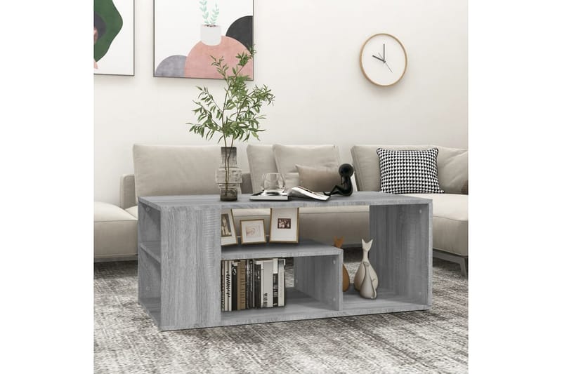 beBasic Salongbord grå sonoma 100x50x40 cm konstruert tre - GrÃ¥ - Møbler - Bord - Avlastningsbord - Lampebord & sidebord