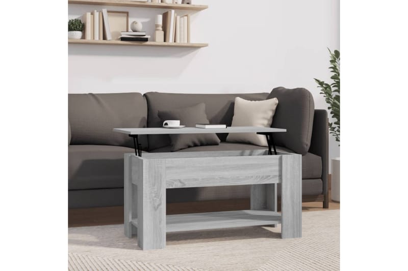 beBasic Salongbord grå sonoma 101x49x52 cm konstruert tre - GrÃ¥ - Møbler - Bord - Avlastningsbord - Lampebord & sidebord