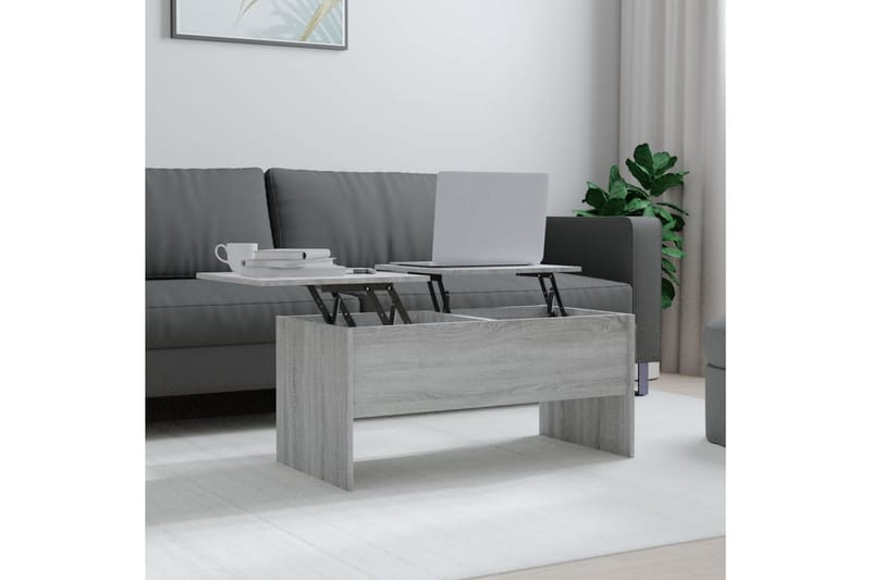 beBasic Salongbord grå sonoma 102x50,5x46,5 cm konstruert tre - GrÃ¥ - Lampebord & sidebord - Brettbord og småbord