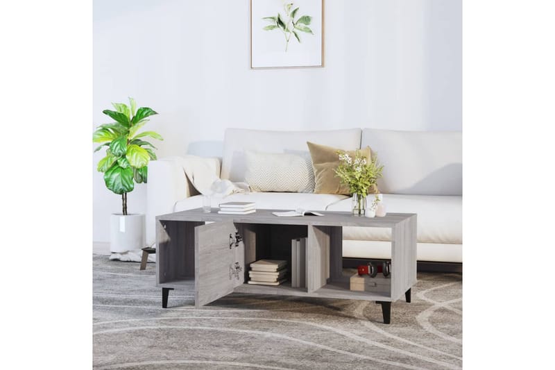 beBasic Salongbord grå sonoma 102x50x40 cm konstruert tre - GrÃ¥ - Møbler - Bord - Avlastningsbord - Lampebord & sidebord
